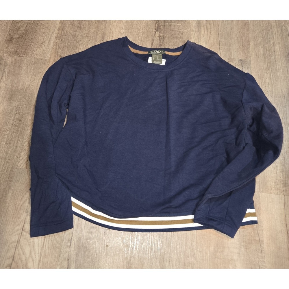 Ariat Pacifica Womens blue Lightweight Western Crewneck Pullover Sweatshirt Sz M